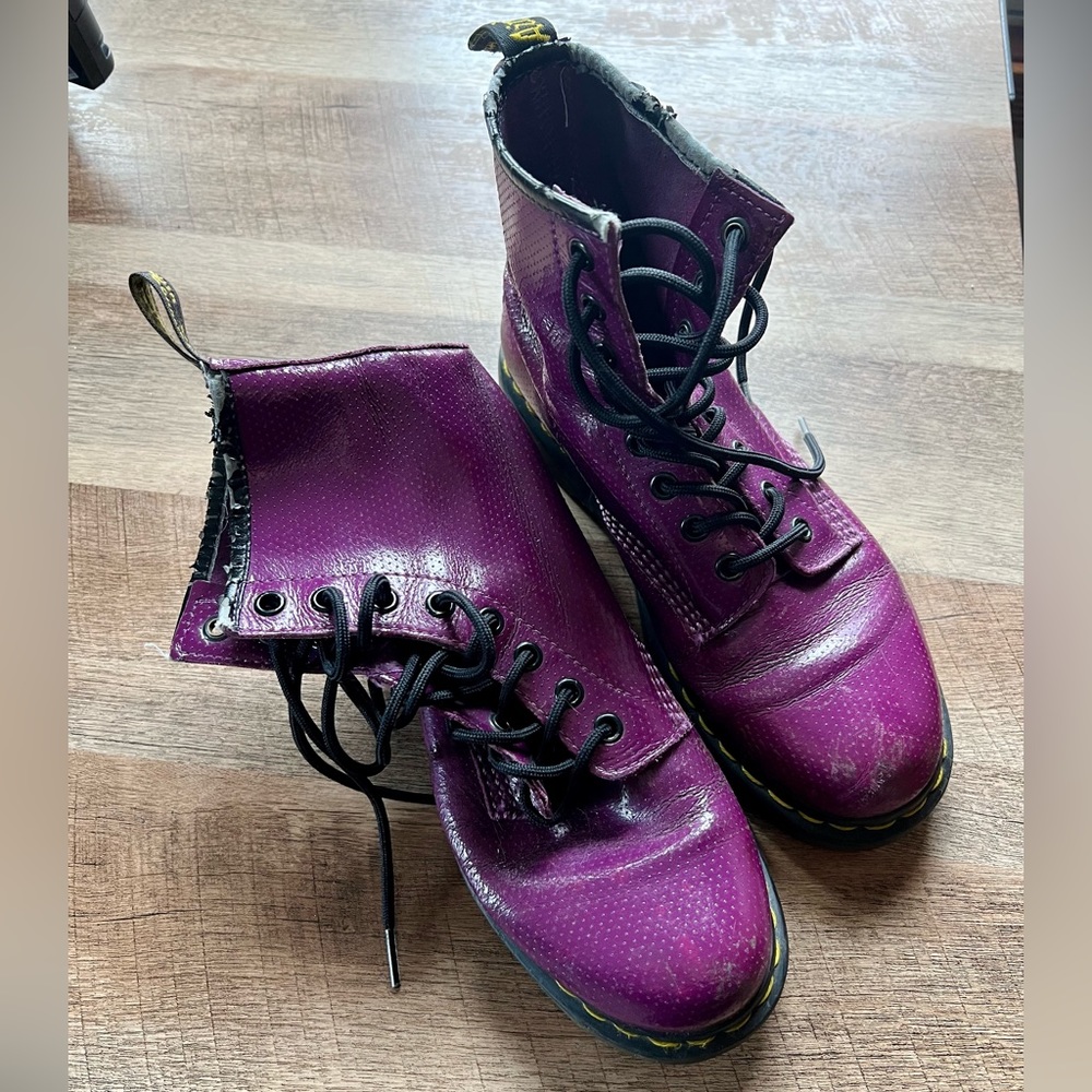 Purple Doc Martins size 7